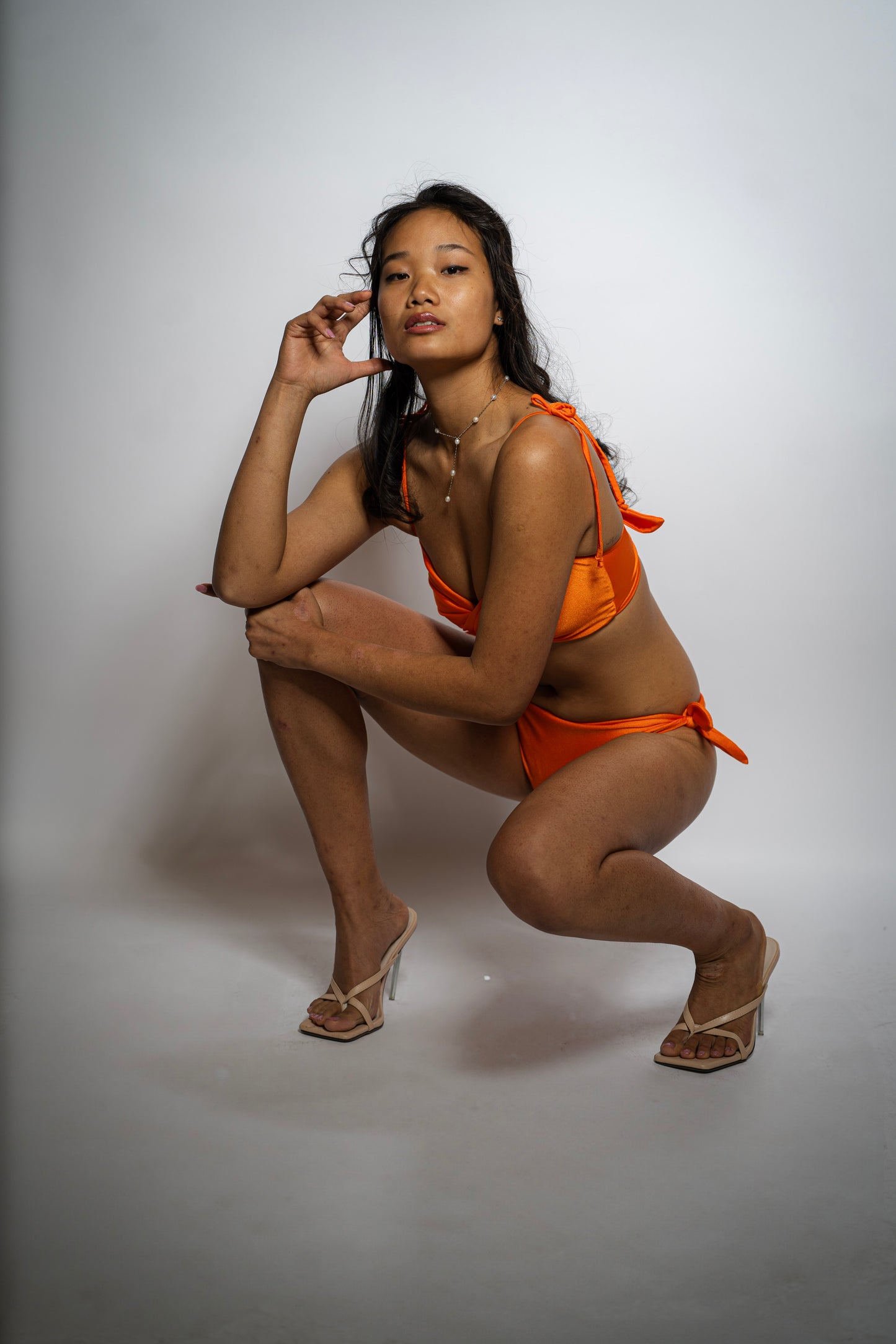 Tropical Tango Orange Tie Bikini