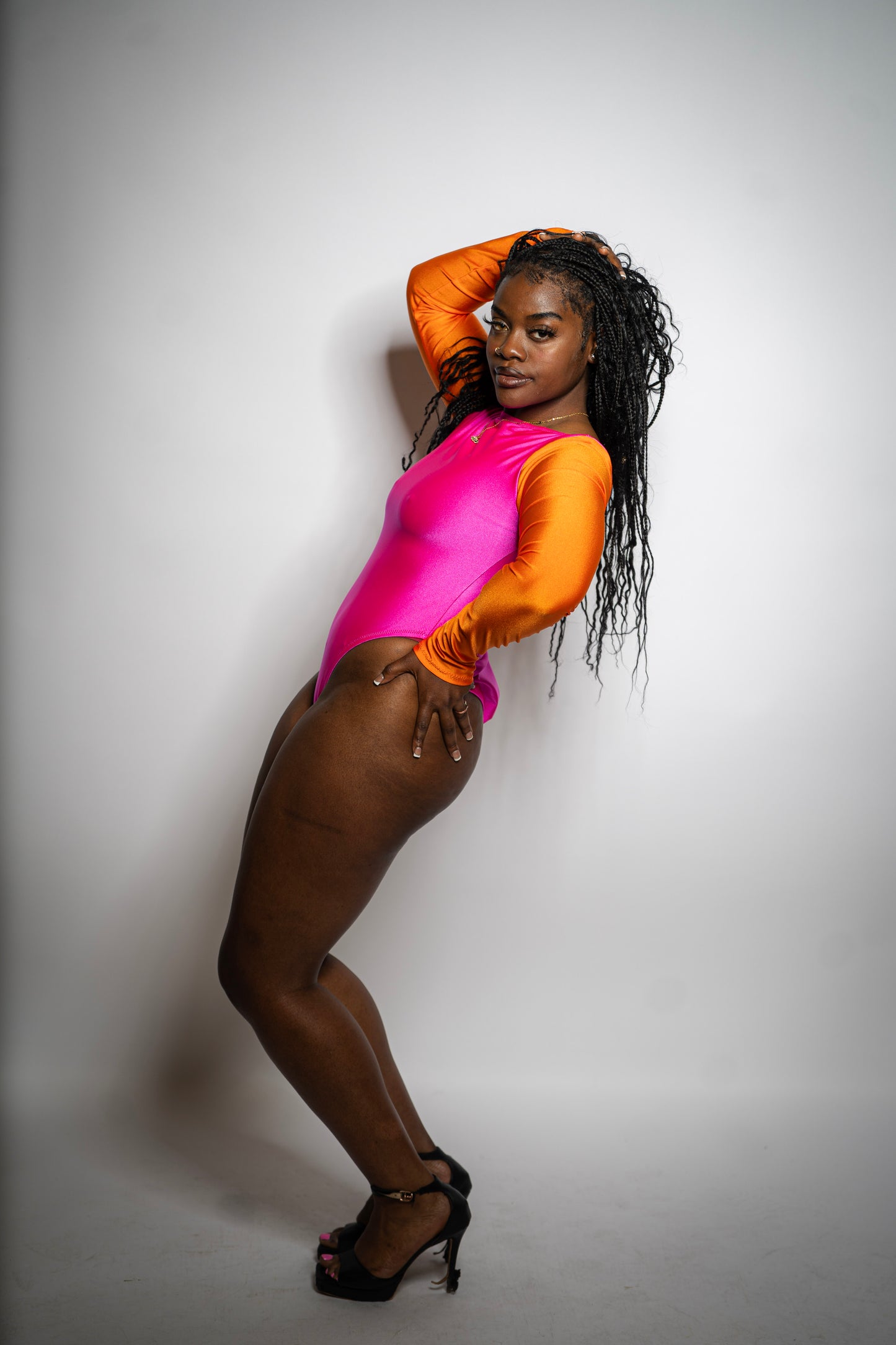 Hot Pink & Orange One-Piece Swimsuit