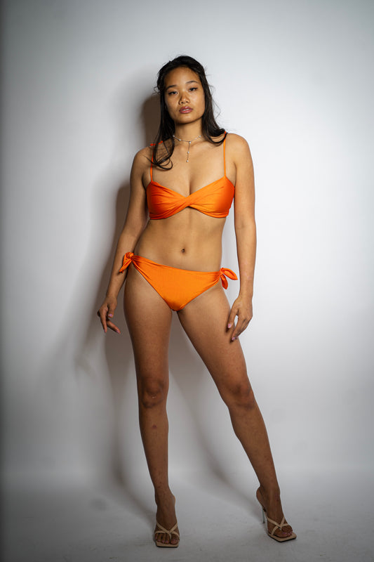 Tropical Tango Orange Tie Bikini